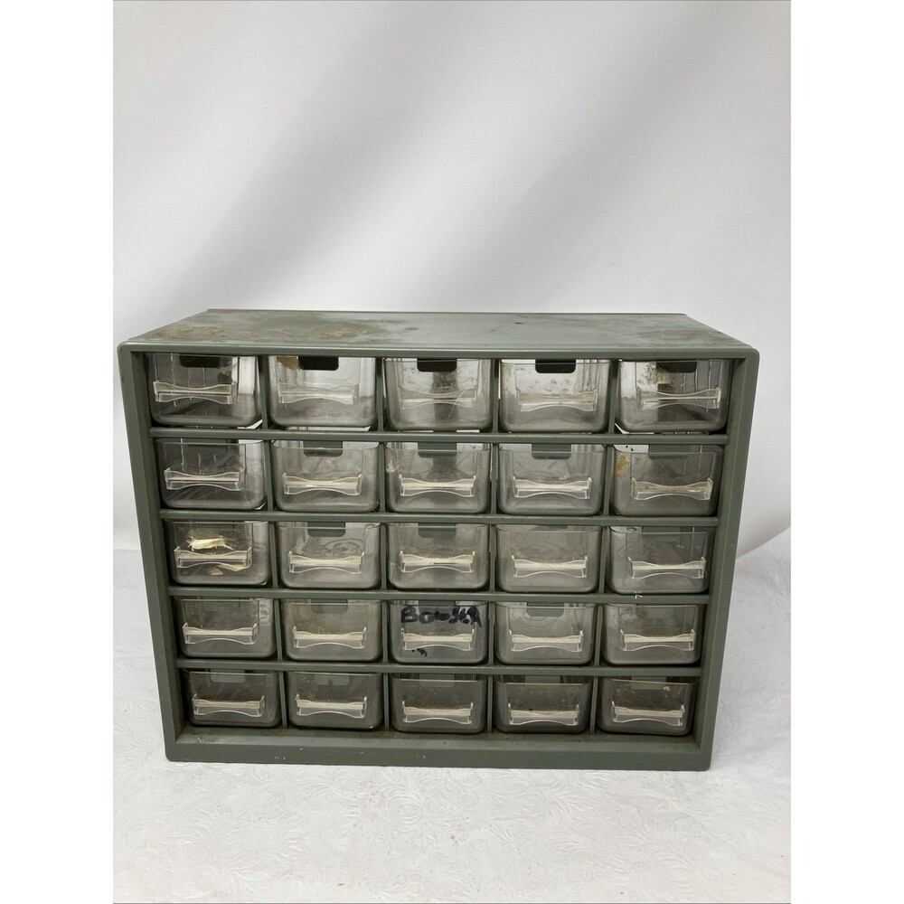 Garage Cabinet plastic storage organizer 25 Drawers Small Parts  11x5x9”